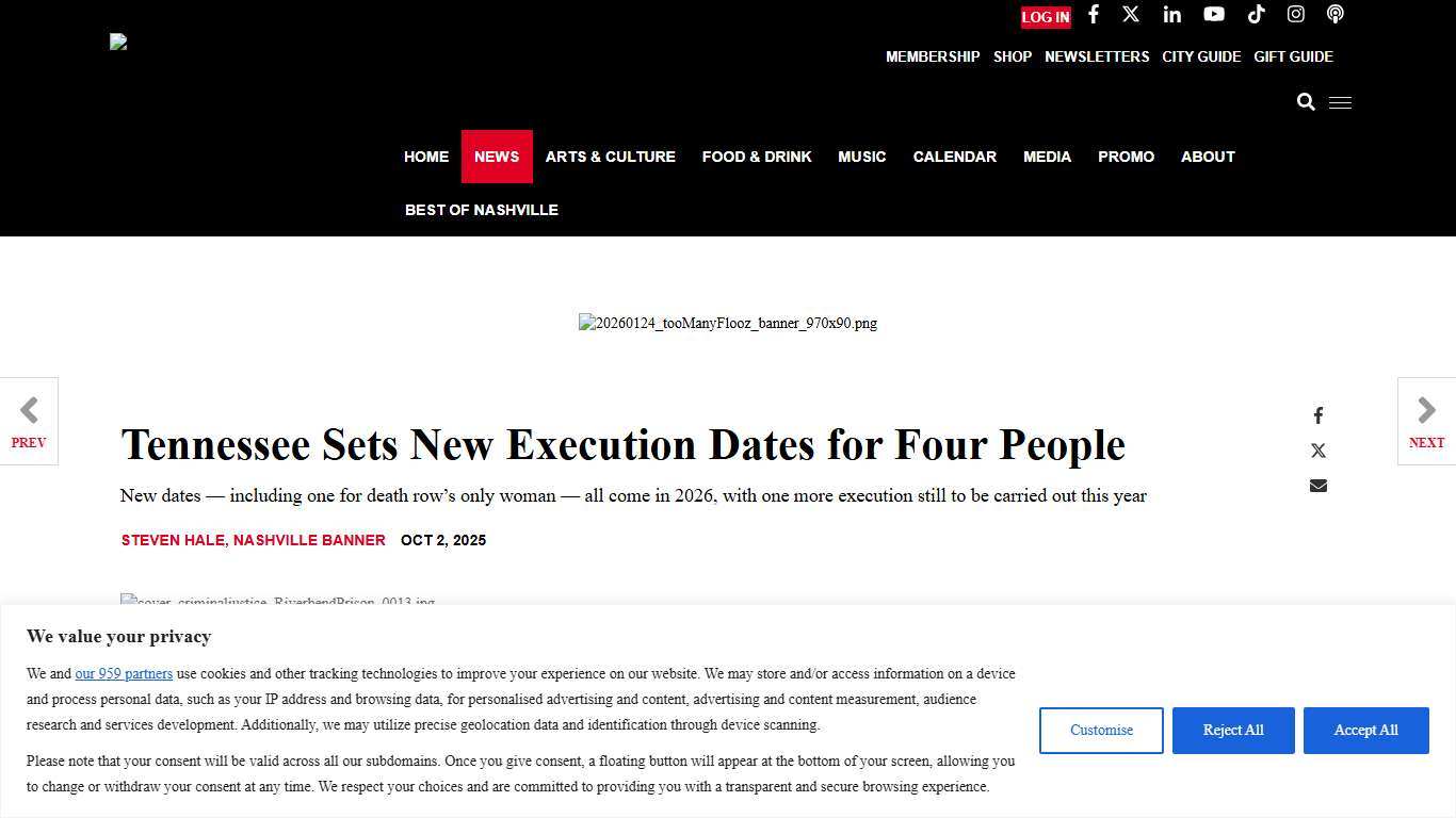 Tennessee Sets New Execution Dates for Four People | Pith in the Wind | Nashville News | nashvillescene.com